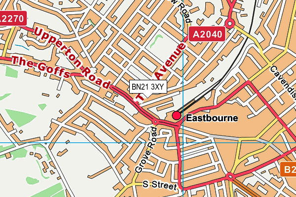 BN21 3XY map - OS VectorMap District (Ordnance Survey) BN21 3XY map - OS VectorMap District (Ordnance Survey)