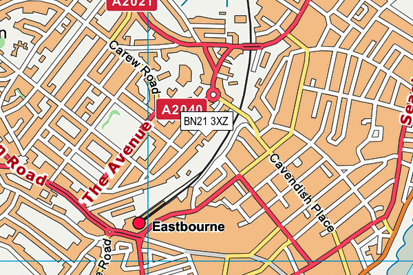 BN21 3XZ map - OS VectorMap District (Ordnance Survey)