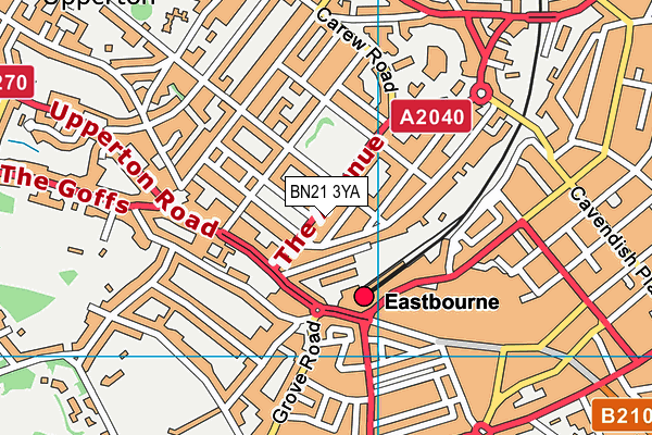 BN21 3YA map - OS VectorMap District (Ordnance Survey) BN21 3YA map - OS VectorMap District (Ordnance Survey)