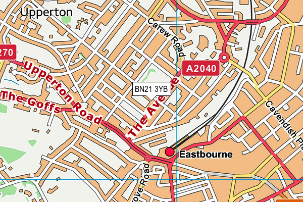 BN21 3YB map - OS VectorMap District (Ordnance Survey)