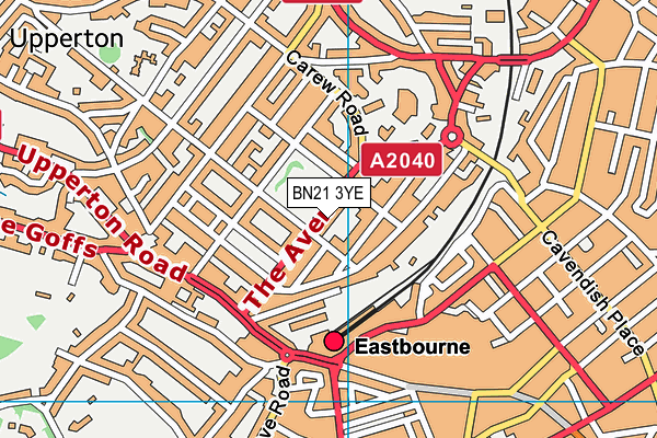BN21 3YE map - OS VectorMap District (Ordnance Survey)