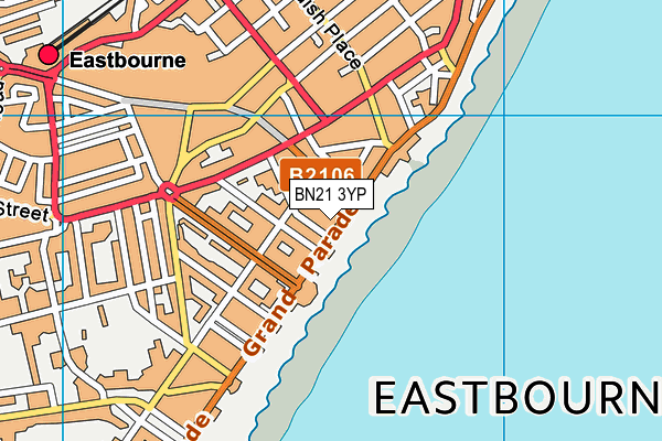 BN21 3YP map - OS VectorMap District (Ordnance Survey) BN21 3YP map - OS VectorMap District (Ordnance Survey)