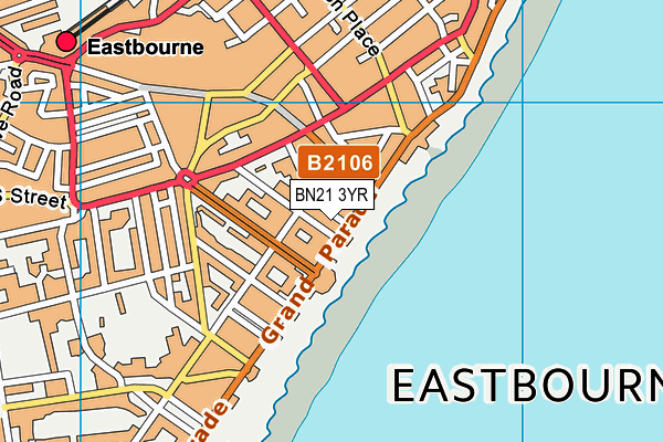 BN21 3YR map - OS VectorMap District (Ordnance Survey) BN21 3YR map - OS VectorMap District (Ordnance Survey)