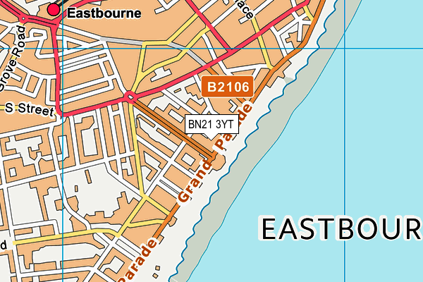 BN21 3YT map - OS VectorMap District (Ordnance Survey) BN21 3YT map - OS VectorMap District (Ordnance Survey)