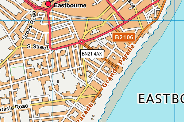 BN21 4AX map - OS VectorMap District (Ordnance Survey) BN21 4AX map - OS VectorMap District (Ordnance Survey)