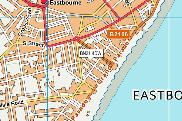 BN21 4DW map - OS VectorMap District (Ordnance Survey) BN21 4DW map - OS VectorMap District (Ordnance Survey)