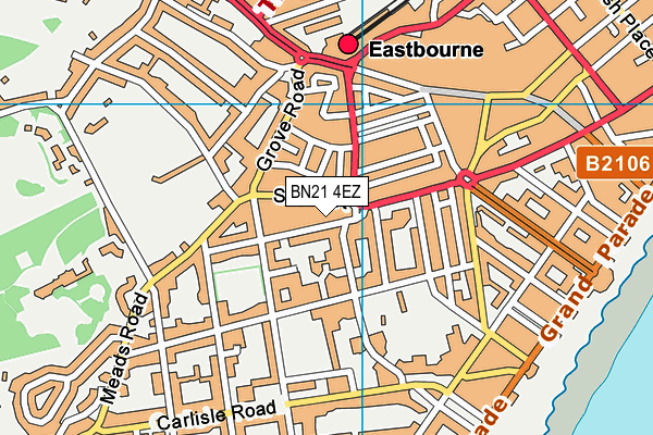 BN21 4EZ map - OS VectorMap District (Ordnance Survey)