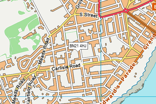 BN21 4HJ map - OS VectorMap District (Ordnance Survey)