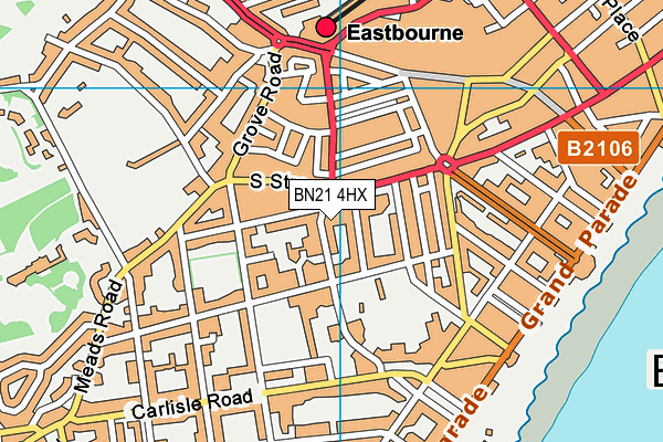 BN21 4HX map - OS VectorMap District (Ordnance Survey)