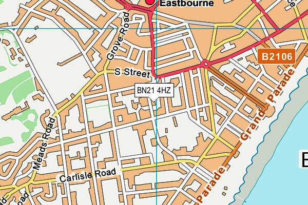 BN21 4HZ map - OS VectorMap District (Ordnance Survey)