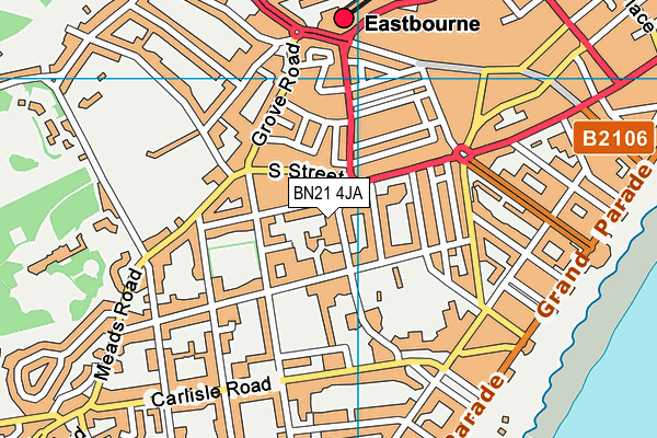 BN21 4JA map - OS VectorMap District (Ordnance Survey) BN21 4JA map - OS VectorMap District (Ordnance Survey)