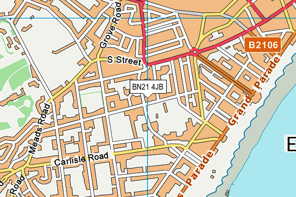 BN21 4JB map - OS VectorMap District (Ordnance Survey) BN21 4JB map - OS VectorMap District (Ordnance Survey)
