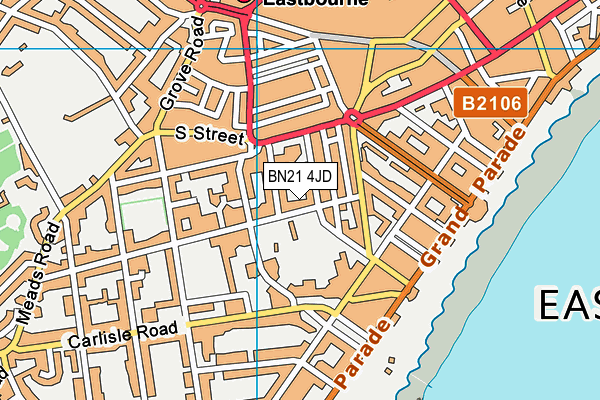 BN21 4JD map - OS VectorMap District (Ordnance Survey) BN21 4JD map - OS VectorMap District (Ordnance Survey)