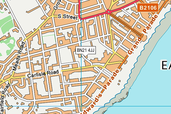 BN21 4JJ map - OS VectorMap District (Ordnance Survey) BN21 4JJ map - OS VectorMap District (Ordnance Survey)