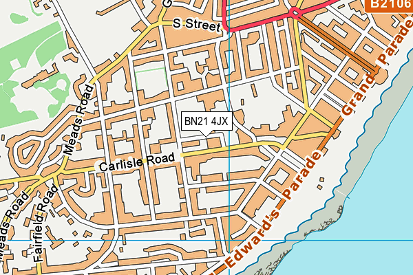 BN21 4JX map - OS VectorMap District (Ordnance Survey) BN21 4JX map - OS VectorMap District (Ordnance Survey)