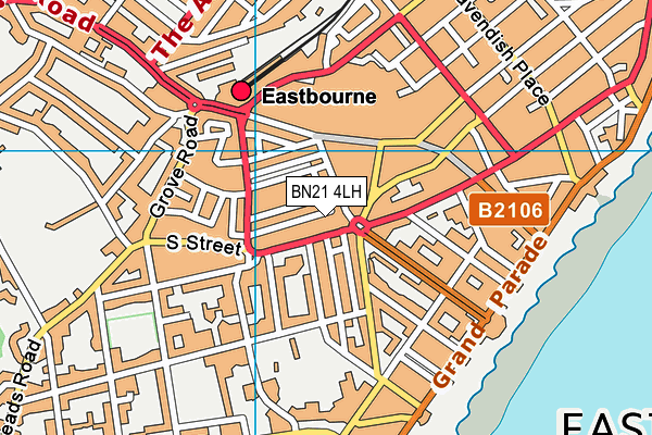 BN21 4LH map - OS VectorMap District (Ordnance Survey) BN21 4LH map - OS VectorMap District (Ordnance Survey)