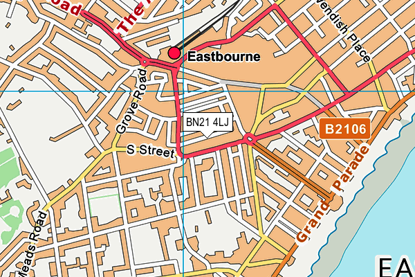 BN21 4LJ map - OS VectorMap District (Ordnance Survey)