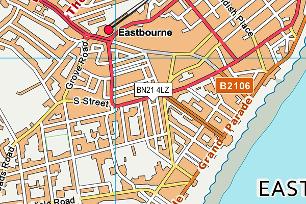 BN21 4LZ map - OS VectorMap District (Ordnance Survey) BN21 4LZ map - OS VectorMap District (Ordnance Survey)