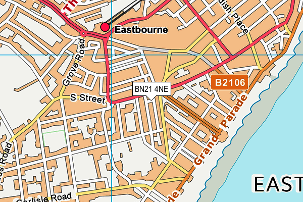 BN21 4NE map - OS VectorMap District (Ordnance Survey) BN21 4NE map - OS VectorMap District (Ordnance Survey)