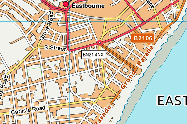 BN21 4NX map - OS VectorMap District (Ordnance Survey) BN21 4NX map - OS VectorMap District (Ordnance Survey)
