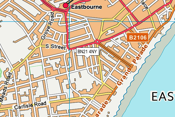 BN21 4NY map - OS VectorMap District (Ordnance Survey) BN21 4NY map - OS VectorMap District (Ordnance Survey)