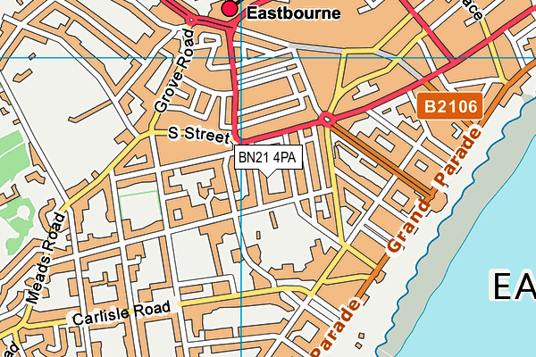 BN21 4PA map - OS VectorMap District (Ordnance Survey) BN21 4PA map - OS VectorMap District (Ordnance Survey)