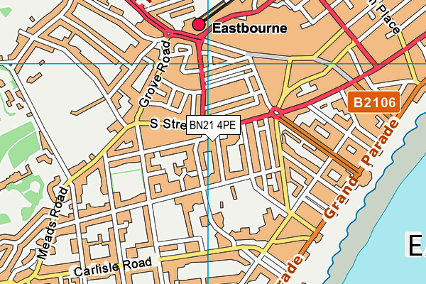 BN21 4PE map - OS VectorMap District (Ordnance Survey) BN21 4PE map - OS VectorMap District (Ordnance Survey)