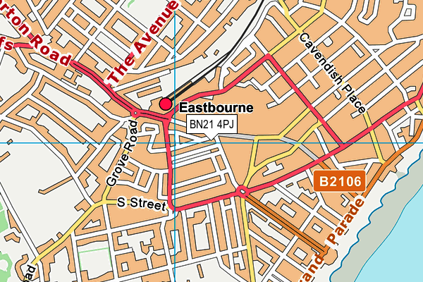 BN21 4PJ map - OS VectorMap District (Ordnance Survey) BN21 4PJ map - OS VectorMap District (Ordnance Survey)