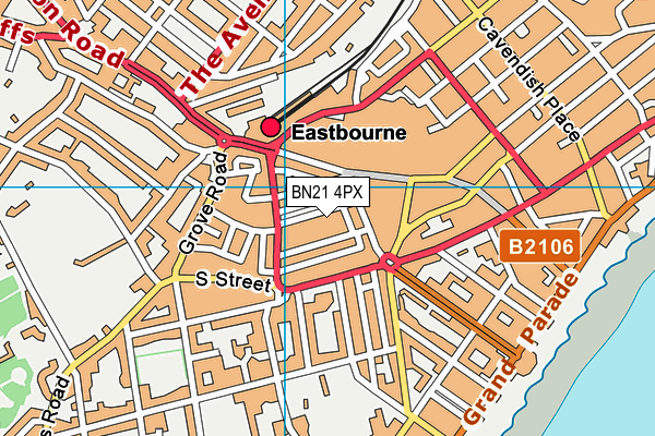 BN21 4PX map - OS VectorMap District (Ordnance Survey) BN21 4PX map - OS VectorMap District (Ordnance Survey)