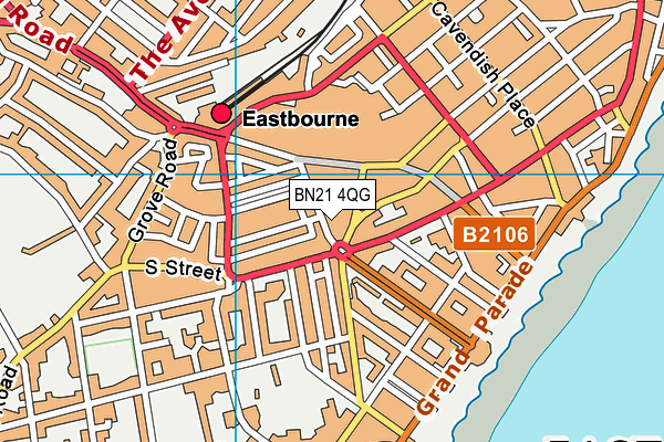 BN21 4QG map - OS VectorMap District (Ordnance Survey) BN21 4QG map - OS VectorMap District (Ordnance Survey)