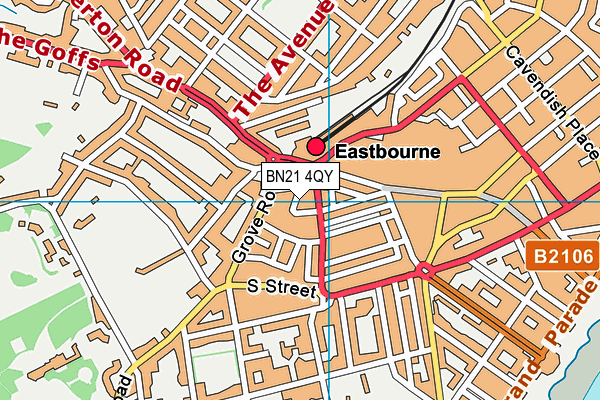 BN21 4QY map - OS VectorMap District (Ordnance Survey)