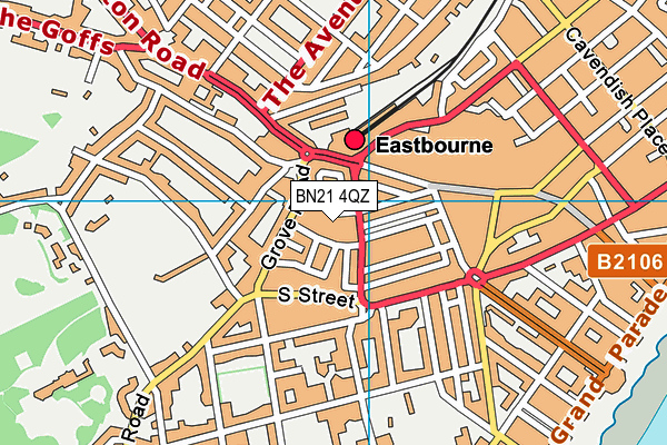 BN21 4QZ map - OS VectorMap District (Ordnance Survey)