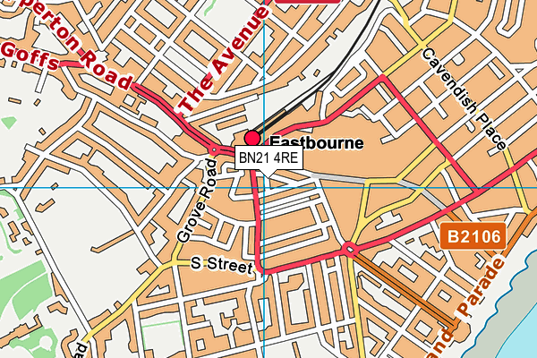 BN21 4RE map - OS VectorMap District (Ordnance Survey)