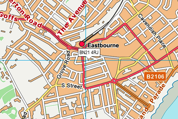BN21 4RJ map - OS VectorMap District (Ordnance Survey)