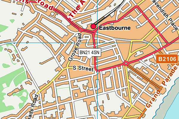 BN21 4SN map - OS VectorMap District (Ordnance Survey) BN21 4SN map - OS VectorMap District (Ordnance Survey)