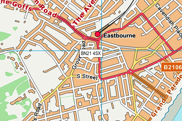 BN21 4SX map - OS VectorMap District (Ordnance Survey)