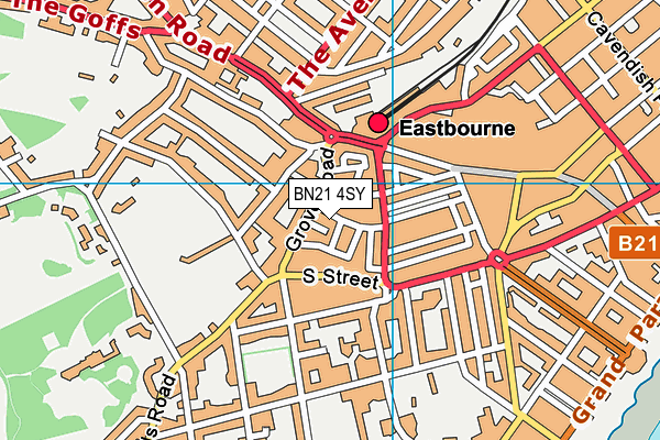 BN21 4SY map - OS VectorMap District (Ordnance Survey) BN21 4SY map - OS VectorMap District (Ordnance Survey)
