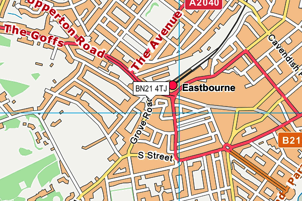 BN21 4TJ map - OS VectorMap District (Ordnance Survey) BN21 4TJ map - OS VectorMap District (Ordnance Survey)