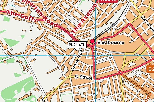 BN21 4TL map - OS VectorMap District (Ordnance Survey)