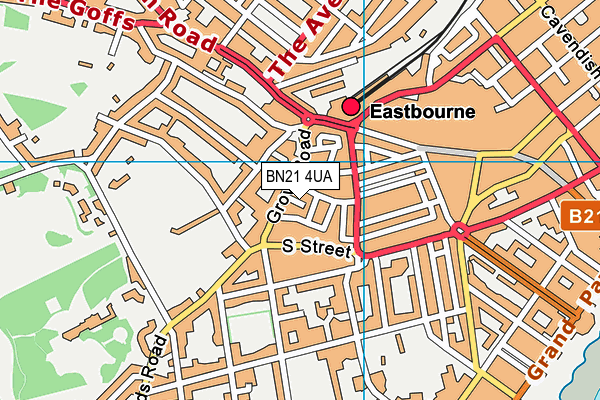 BN21 4UA map - OS VectorMap District (Ordnance Survey) BN21 4UA map - OS VectorMap District (Ordnance Survey)