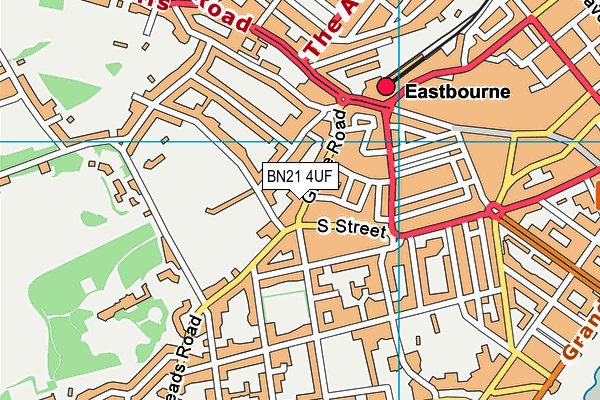 BN21 4UF map - OS VectorMap District (Ordnance Survey) BN21 4UF map - OS VectorMap District (Ordnance Survey)