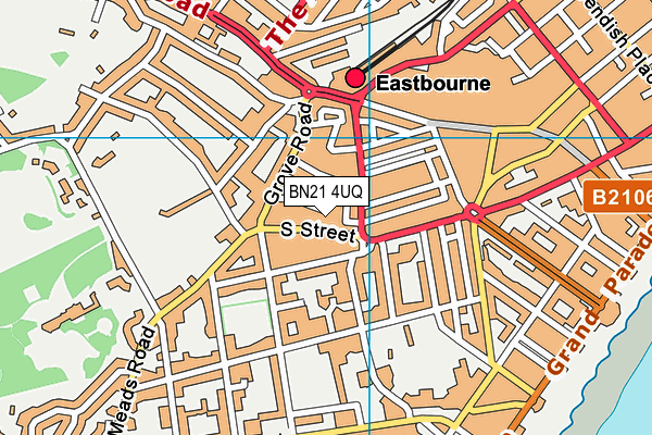 BN21 4UQ map - OS VectorMap District (Ordnance Survey)