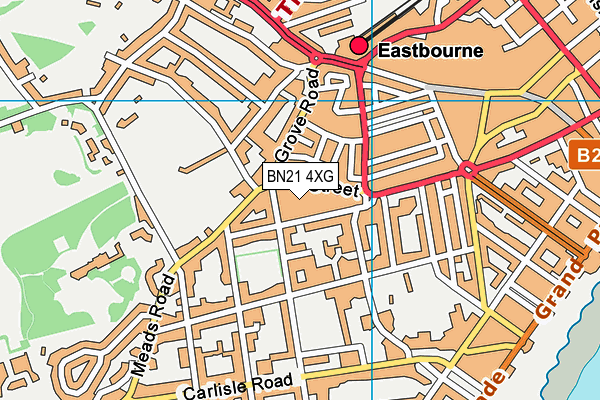 BN21 4XG map - OS VectorMap District (Ordnance Survey) BN21 4XG map - OS VectorMap District (Ordnance Survey)