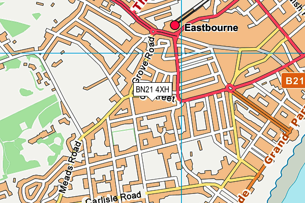 BN21 4XH map - OS VectorMap District (Ordnance Survey)