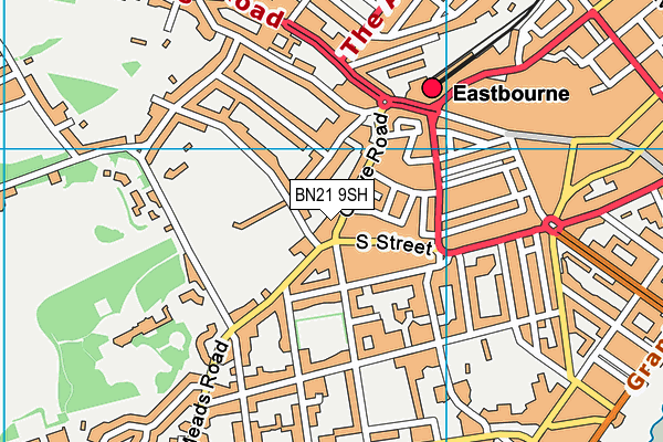 BN21 9SH map - OS VectorMap District (Ordnance Survey)