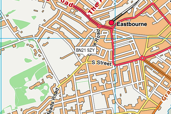 BN21 9ZY map - OS VectorMap District (Ordnance Survey) BN21 9ZY map - OS VectorMap District (Ordnance Survey)