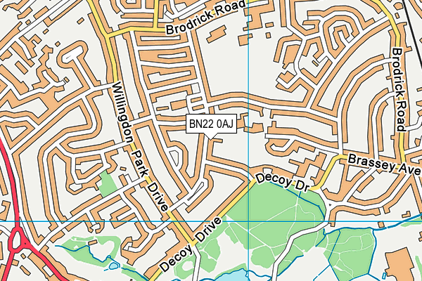 BN22 0AJ map - OS VectorMap District (Ordnance Survey) BN22 0AJ map - OS VectorMap District (Ordnance Survey)