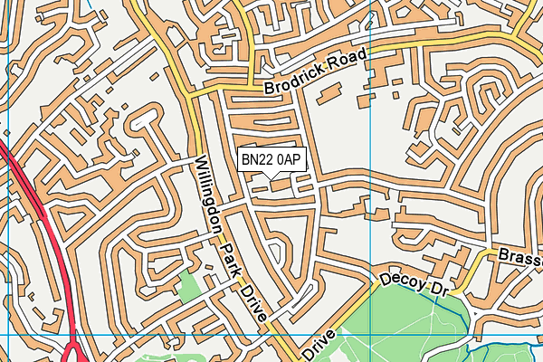BN22 0AP map - OS VectorMap District (Ordnance Survey) BN22 0AP map - OS VectorMap District (Ordnance Survey)