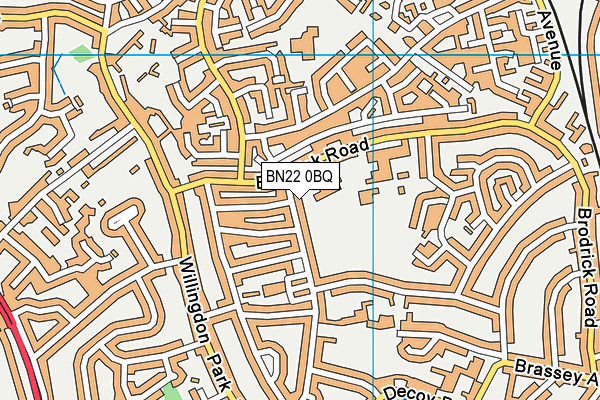 BN22 0BQ map - OS VectorMap District (Ordnance Survey) BN22 0BQ map - OS VectorMap District (Ordnance Survey)