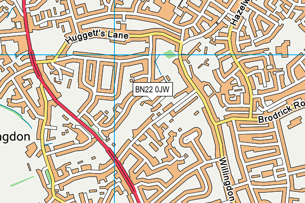 BN22 0JW map - OS VectorMap District (Ordnance Survey)